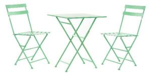 Stůl se 2 židlemi DKD Home Decor, Zelený 60 x 60 x 75 cm (3 ks)