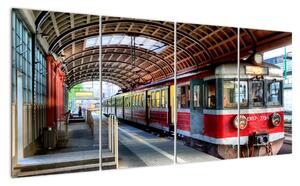 Obraz vlakového nádraží (160x80cm)
