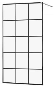 MEXEN - KIOTO Sprchová zástěna WALK-IN 100x200 cm 8 mm, chrom, černý vzor 1 800-100-101-01-77