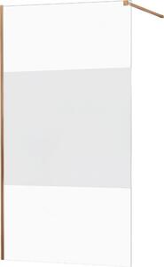 MEXEN - KIOTO Sprchová zástěna WALK-IN 090x200 cm 8 mm, růžové zlato Transparent/matné sklo 800-090-101-60-35