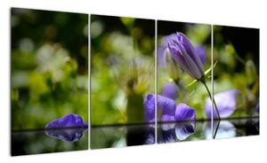 Modrá květina - obraz (160x80cm)