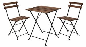 Stůl se 2 židlemi IPAE Progarden, Skládací, Akátové dřevo (3 Kusy)