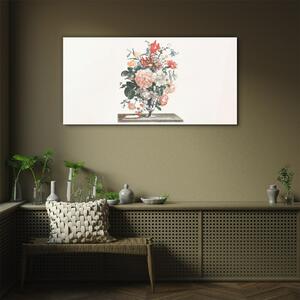 Obraz na skle Obraz na skle Kresba květin závod