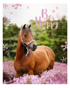 TP Mikroflanelová deka 120x150 Horse – Be happy