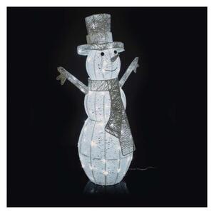EMOS Ratanový LED vánoční sněhulák Gerry s časovačem 82 cm studená bílá