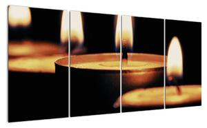 Hořící svíčky - obraz (160x80cm)