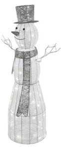 EMOS Ratanový LED vánoční sněhulák Pilas s časovačem 124 cm studená bílá