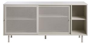 Šedá kovová komoda s posuvnými dveřmi 160x75x47 cm Veep – Unique Furniture