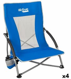 Plážová židle Aktive Modrá 50 x 67 x 51 cm (4 kusů)