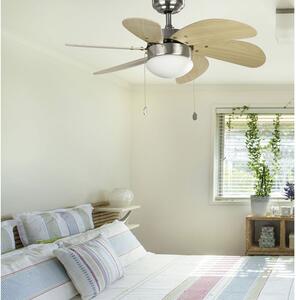 Faro 33183 PALAO - Stropní ventilátor s osvětlením v dekoru dřeva javor (Ventilátor na strop se zpětným chodem, 1xE14)
