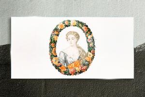 Obraz na skle Obraz na skle Portrét ženy s květinami