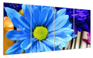 Modrá chryzantéma - obrazy (160x80cm)