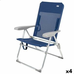 Plážová židle Aktive Námořnicky Modrá 47 x 94 x 60 cm (4 kusů)