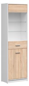 NEPO PLUS vitrína REG1D1W, bílá/dub sonoma