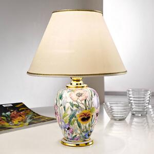 Austrolux Stolní lampa Austrolux Giardino Panse 25 cm keramická pozlacená, Vícebarevná, Obývací pokoj / jídelna, Keramika