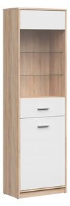 NEPO PLUS vitrína REG1D1W, dub sonoma/bílá