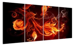 Abstraktní oheň - obraz (160x80cm)