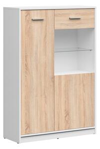 NEPO PLUS vitrína REG1D1W/90, bílá/dub sonoma