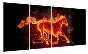 Obraz hořící kůň (160x80cm)