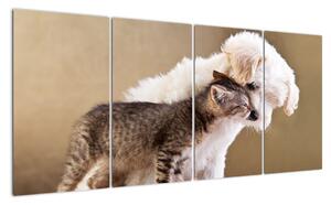 Kotě a štěně - obraz (160x80cm)