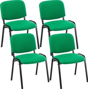 4x Stohovatelná konferenční židle Ken látka - Zelená