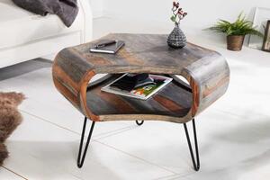 Designový konferenční stolek Lorelei, 70 cm, sheesham, šedý