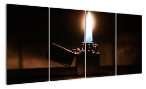 Hořící zapalovač - obraz (160x80cm)