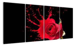 Abstraktní obraz růže - obraz (160x80cm)
