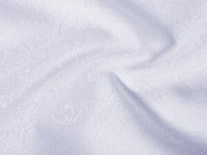 Teflonová látka na ubrusy TF-078 Ornamenty - studená bílá - šířka 160 cm