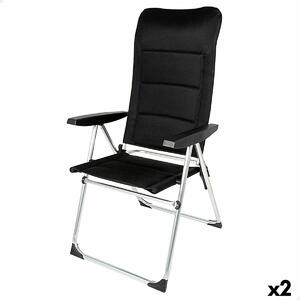Plážová židle Aktive Deluxe, Skládací, Černá 49 x 123 x 67 cm (2 kusů)