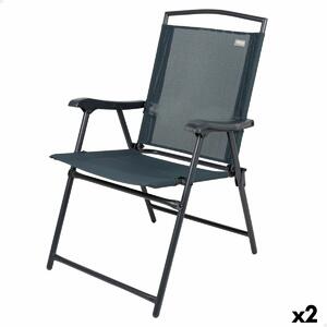 Polstrovaná Skládací židle Aktive Šedá 46 x 92 x 62 cm (2 kusů)
