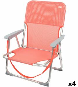 Polstrovaná Skládací židle Aktive Flamingo Korálová 44 x 72 x 35 cm (4 kusů)