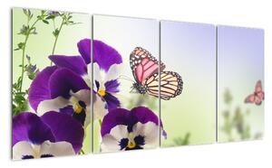 Abstraktní obraz motýlů (160x80cm)
