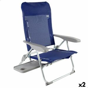 Plážová židle Aktive Slim, Skládací, Námořnicky Modrá 47 x 89 x 57 cm (2 kusů)