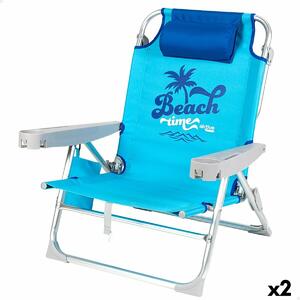 Plážová židle Aktive Skládací, Modrá 53 x 80 x 58 cm (2 kusů)