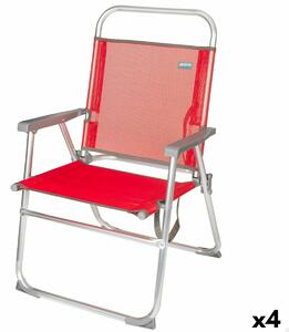 Polstrovaná Skládací židle Aktive Menorca, Červená 48 x 88 x 50 cm (4 kusů)