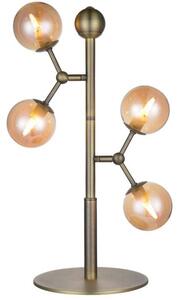 Jantarově hnědá skleněná stolní lampa Halo Design Atom