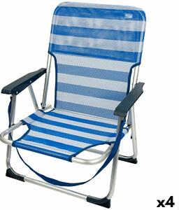 Plážová židle Aktive Skládací, Modrá 44 x 72 x 35 cm (4 kusů)