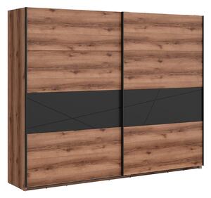FORN šatní skříň SZF/270, dub delano tmavý/černý mat