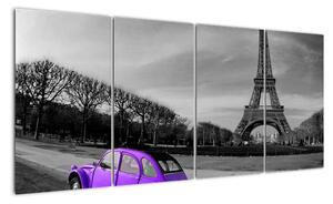 Abstraktní obraz Eiffelovy věže (160x80cm)