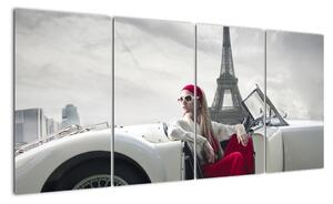 Žena v autě - obraz (160x80cm)