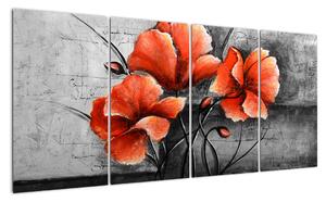 Obraz květin na zeď (160x80cm)