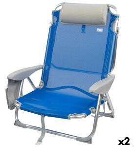 Skládací židle s opěrkou hlavy Aktive Gomera Modrá 51 x 76 x 45 cm (2 kusů)