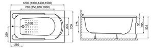 Boční krycí panel k obdélníkové vaně Polimat Standard 70x51 W KPS (70x51 cm)