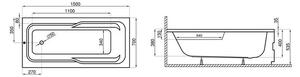 Boční krycí panel k obdélníkové vaně Polimat Relax 70x51 W KPS (70x51 cm)