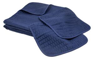 TP Přehoz na postel s povlaky na polštářky 220x240 + 2x 40x40 Tmavě modrá