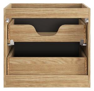 Comad Závěsná skříňka pod umyvadlo Luxor Black s deskou 70 cm dub olejovaný/černá