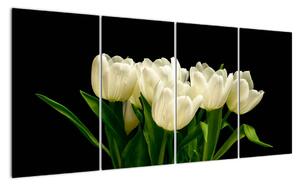 Bílé tulipány - obraz (160x80cm)