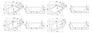 Krycí panel k asymetrické rohové vaně Polimat Frida 1 140x80 ASR KP (140x80x52 cm)