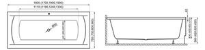 Boční krycí panel k obdélníkové vaně Polimat Ines 80x58 B KPS (80x58 cm)